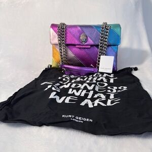 Kurt Geiger Kensington Rainbow Leather Shoulder Bag